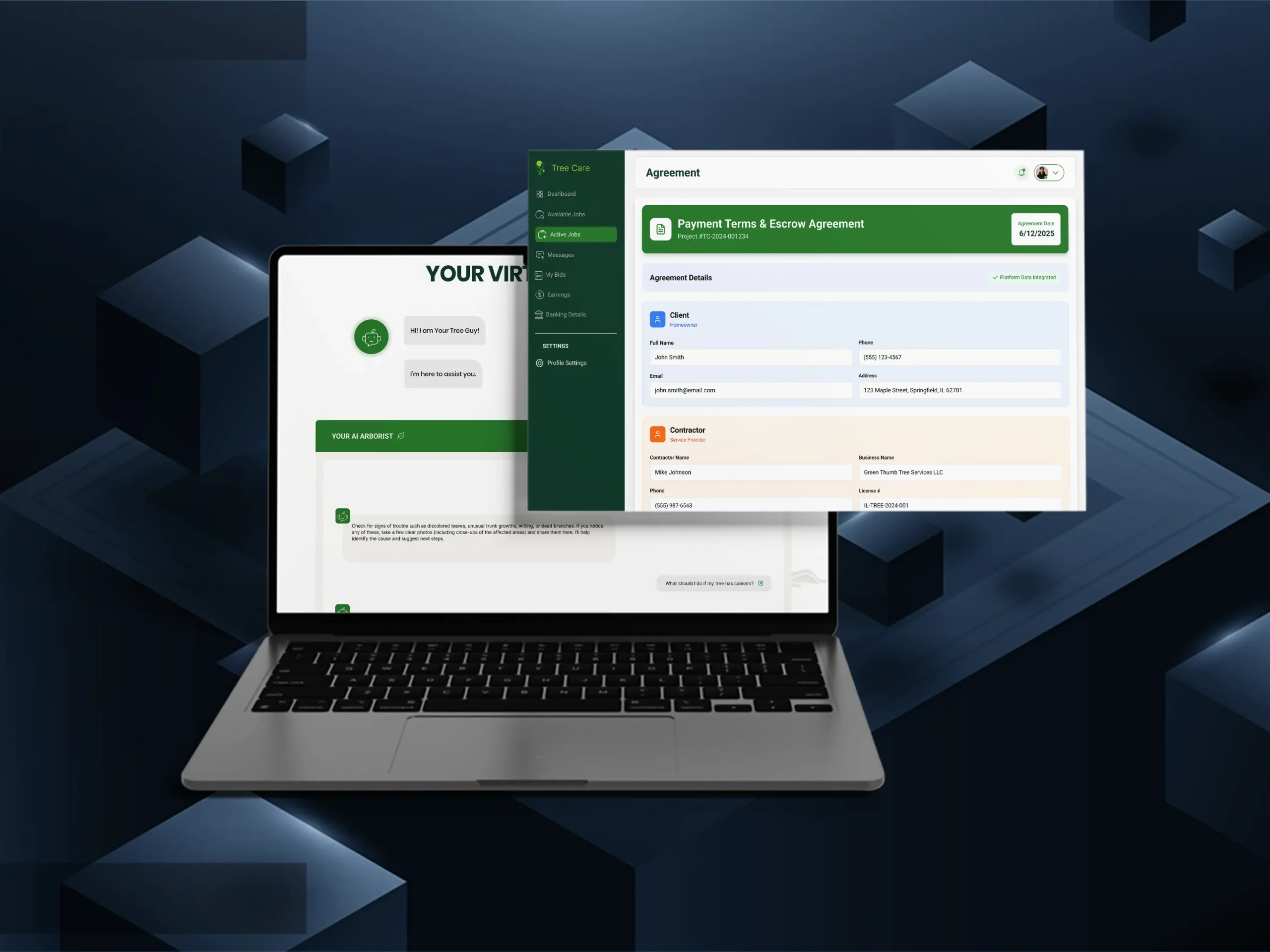 Tree Care AI Web App — feature screenshot